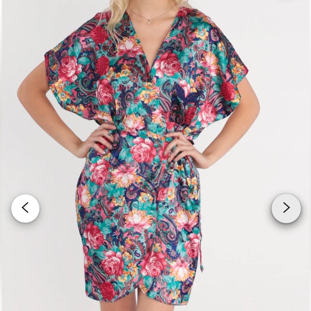 Vtg California‎ Miss Floral Nightgown Nightie Robe